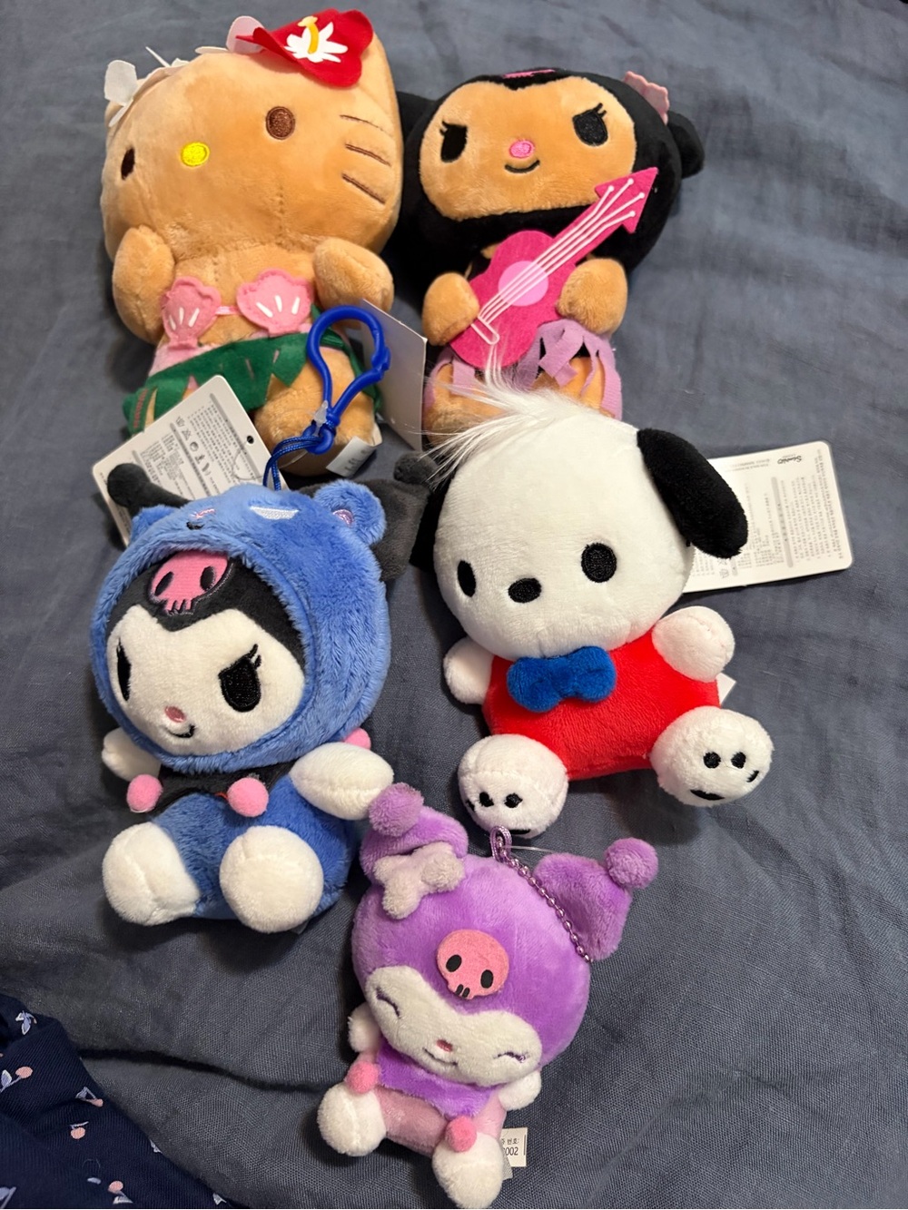 Sanrio Plush Keychain Set - Multicolor Cute Character Collection